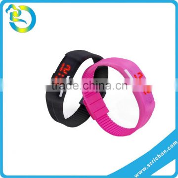 Promotional Gift Shape Adjustable blinking silicone wrist led watches