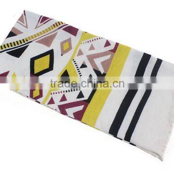 printing big size square viscose shawl pashmina