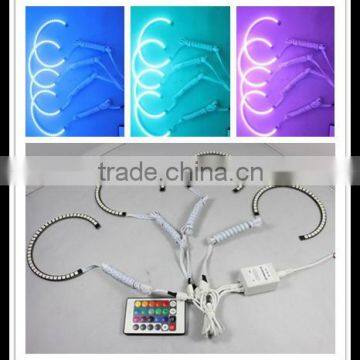 Color changing 5050 RGB Flash SMD Led Angel Eyes Halo Rings For BMW E46 3 series non projector 42SMD LED angel eyes