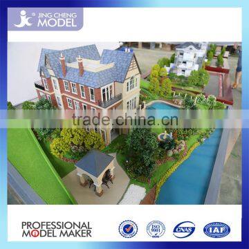 Scale model for villa property developer , 3d landscape model with led light