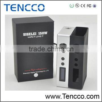 Hot selling silver and black Sigelei 150w mod Variable Wattage box mod Sigelei 150Watt