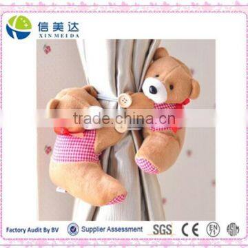 Plush fluffy cute teddy bear Curtain Buckle