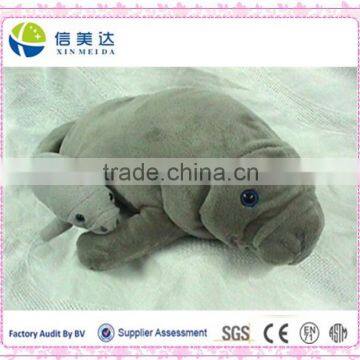 Soft and cuddly lifelike Manatee with Baby Plush Toy Stuffed Animal