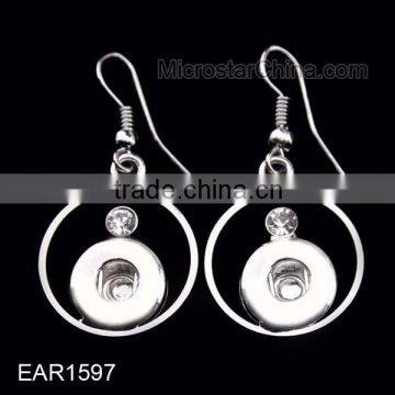 Copper Base Dangle DIY Rhinestone Button Earring photo-4