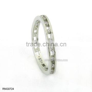 Fashion Double Crystal Diamond Wedding Split Ring For Girls photo-3