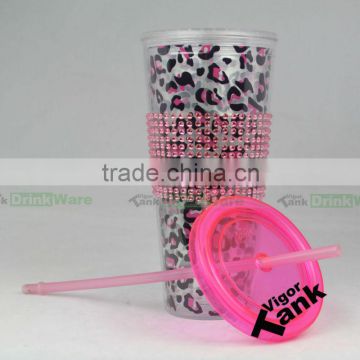 Double Walled Decorative Plastic Cup