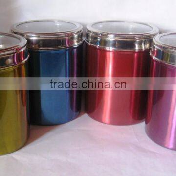 Stainless Steel Coloured Canister Set