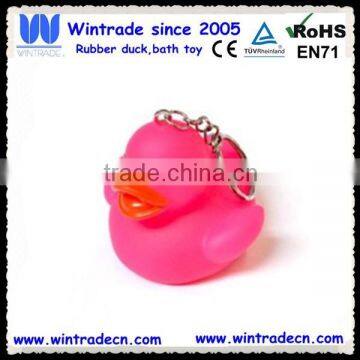 Custom pink rubber duck keyring