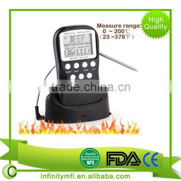 Range Wireless RF Digital Meat BBQ Thermometer Food-grade 304 Stainless Steel , Healthy and Safe ,Wireless Remote Control photo-2