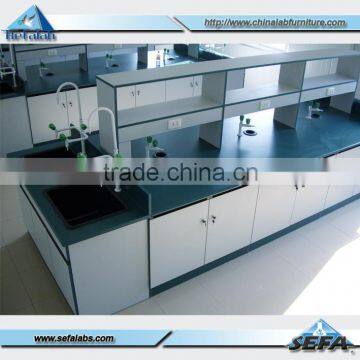 School Wooden Furniture Laboratory Island Bench With Shelf photo-2