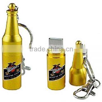 promotion metal beer bottle 3.0 flash drive