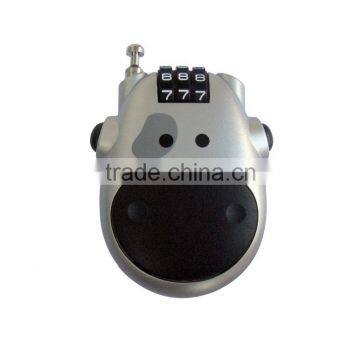 3-dial Combination Cable Computer Lock ,Security Combination Steel Cable Lock ,Retractable Steel Cable Combination Lock photo-2