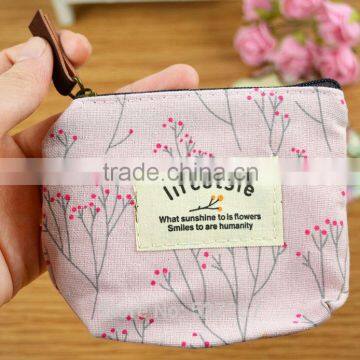 Lovely Women Coin Bag Pocket Pouch Wallet Cash Sweet Flower Canvas Purse photo-2