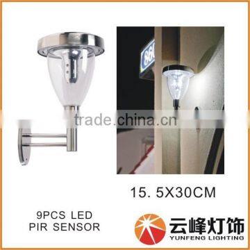 wholesale stainless steel outdoor LED motion sensor solar wall light