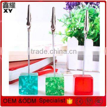 120mm cube shape colorful resin base with alligator metal clip