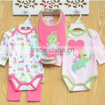 Baby Girls Clothing Set 5 Pcs Cotton Romper Rompers Triangle Jumpsuit photo-2