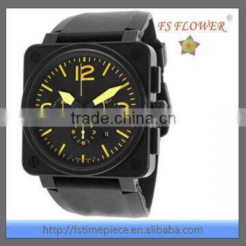 Western Men Wrist Watch Black Covered Silicone Watch Strap Quartz Multifunction Watch