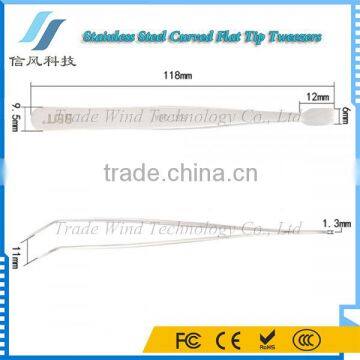 BST-36A Highly Precise Stainless Steel Curved Flat Tip Tweezers Tool