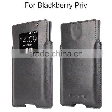 Luxury Phone Case Window Flip Leather Phone Case For Blackberry Priv Back +Screen Protector
