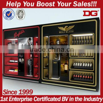 classic led light wooden wine display case