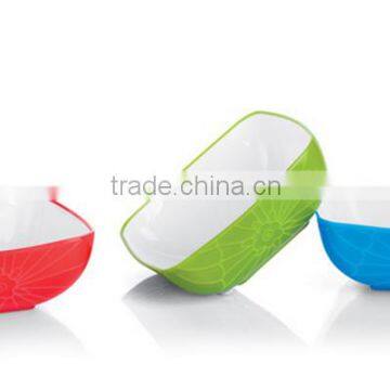 2016 square double color wholesale plastic containers salad bowl