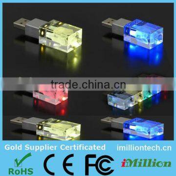 led lighting 64GB 3.0 high speed crystal usb stick