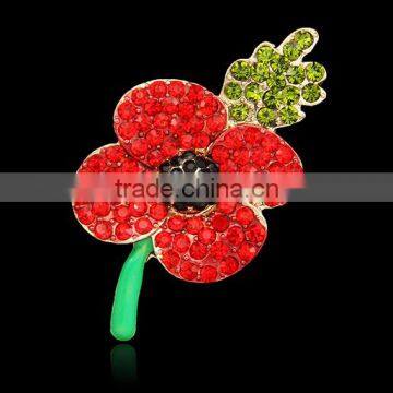 2015 New Rhinestone Crystal Poppy Flower Brooch photo-5