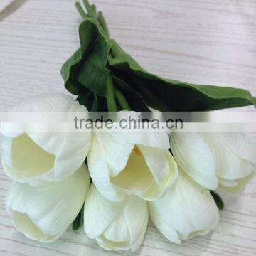 Artificial flower 6 head PU tulip bouquet wholesale artificial tulip flower