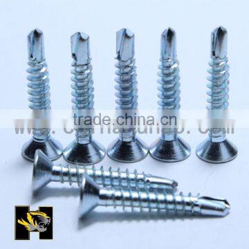 phillips white zinc flat head self drilling screw