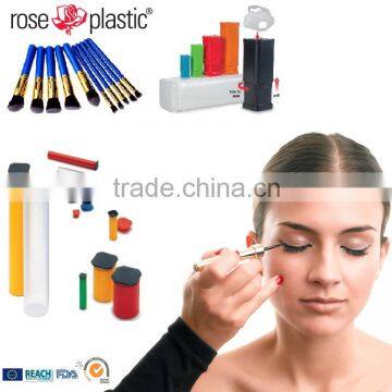 pp pe pvc clear trans telescopic cosmetic packing tubes for bruhes and colorful small plastic packaging box case for eye shadow