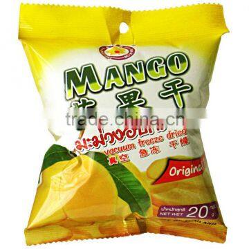 Freeze dried Mango 20 g fruit snack HACCP , ISO 22000, GMP, HALAL, KOSHER certified