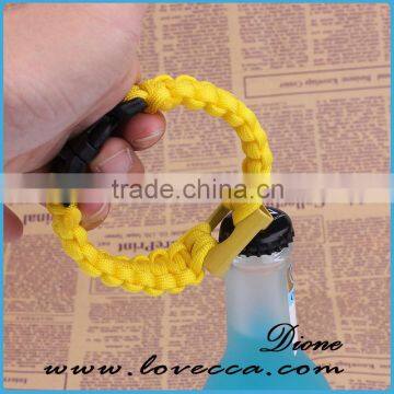 Outdoor Survival Paracord Nylon Braided Whistle/flint/knife/Metal Bottle Opener Paracord Bracelet