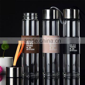Durable Unique Empty Water Bottles High-grade Borosilicate Glass Water Bottle