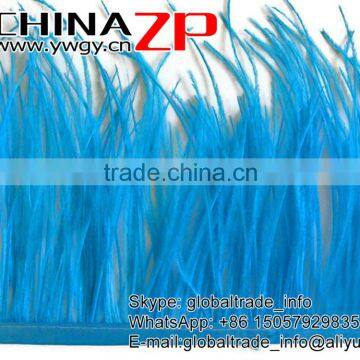 ZPDECOR Top Quality Factory Directly Supply Ostrich Feather Size 5-6 Inch Dodger Blue Marabou Feather Trim photo-2
