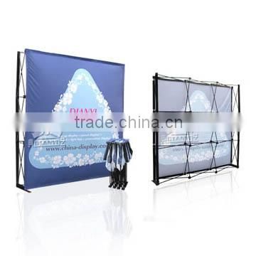 Straight fabric pop up stand exhibition backdrop pop display