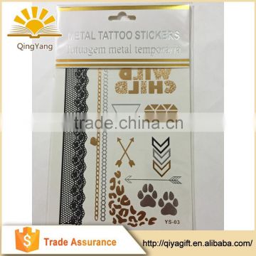 elephants gold temporary jewelry tattoos skin adhesive sticker paper