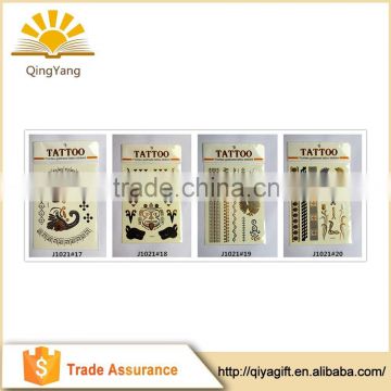 Hot sale gold and silver custom metallic temporary tattoos china