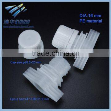 16mm detergent cap flexible drink nozzle plastic with cap