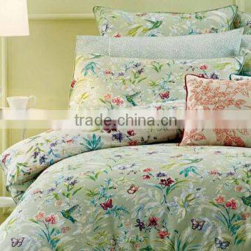 100% egyption cotton 300tc bedding sets, elegant flower designs printed bed sheet sets,small MOQ