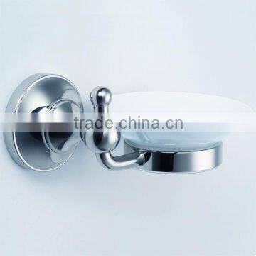 wall mounted glass soap dish with chrome palted holder No.7359