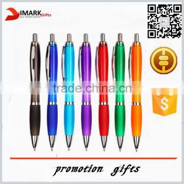 good writing promotional plastic ball pen with rainbow colors tube