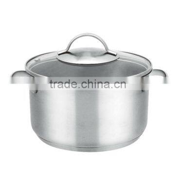 2015 Chinese stainless steel deep casserole/sauce pot with glass cover