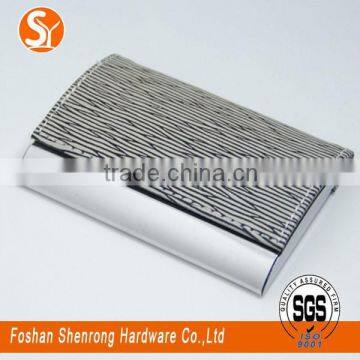 PU Leather+stainless Steel Fashion Temperament High-grade Business Card Case for Man and Women photo-2