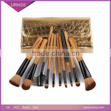 Purple Hair 10 pcs Makeup Brush Set with PU Pouch