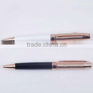 Gold and black metal business gift pen set ball pen and roller pen