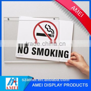 2017 POP clear wall mounted acrylic warning sign holder