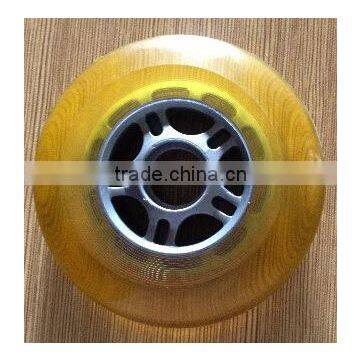 4 inch yellow transparent pu caster wheels