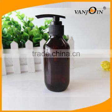 5 OZ Empty Boston Round Amber Lotion Bottle With Black Nozzle photo-5