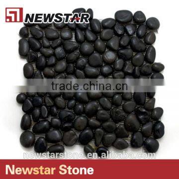 meshed black pebble tile