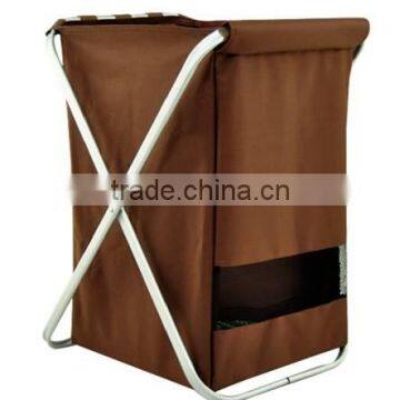 Household Essentials Single Rolling Laundry Hamper With 600D Oxford Cloth+aluminium Rack
